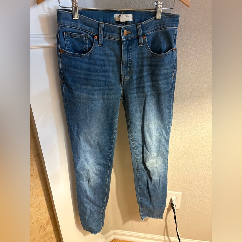 Madewell Denim Jeans with Tan Leather Patch